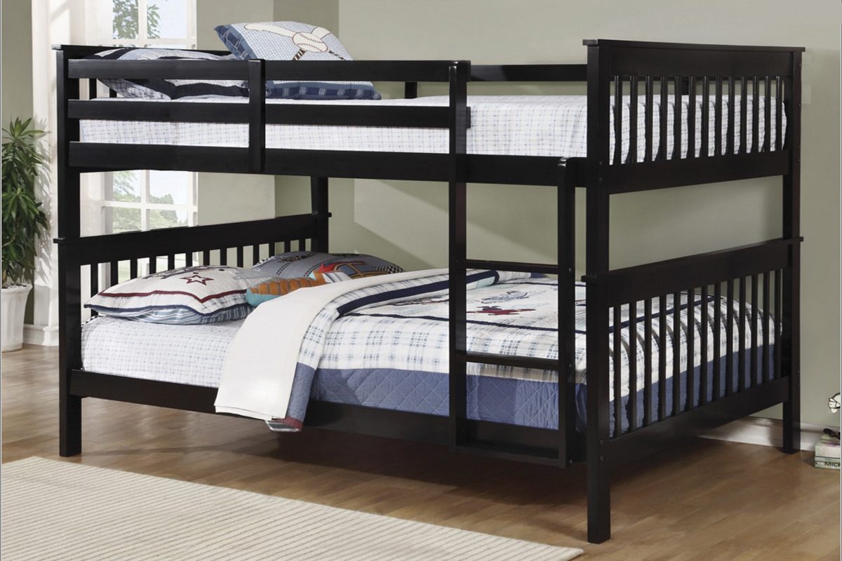T2502 Double Bunk Bed Espresso, Bunk Bed Double Double